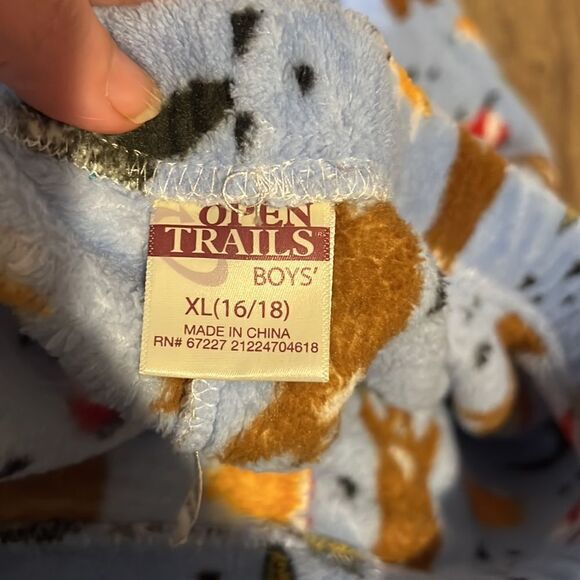 Open Trails youth boys fleece pajama bottoms size 16/18 with wild animal print. - Picture 2 of 5